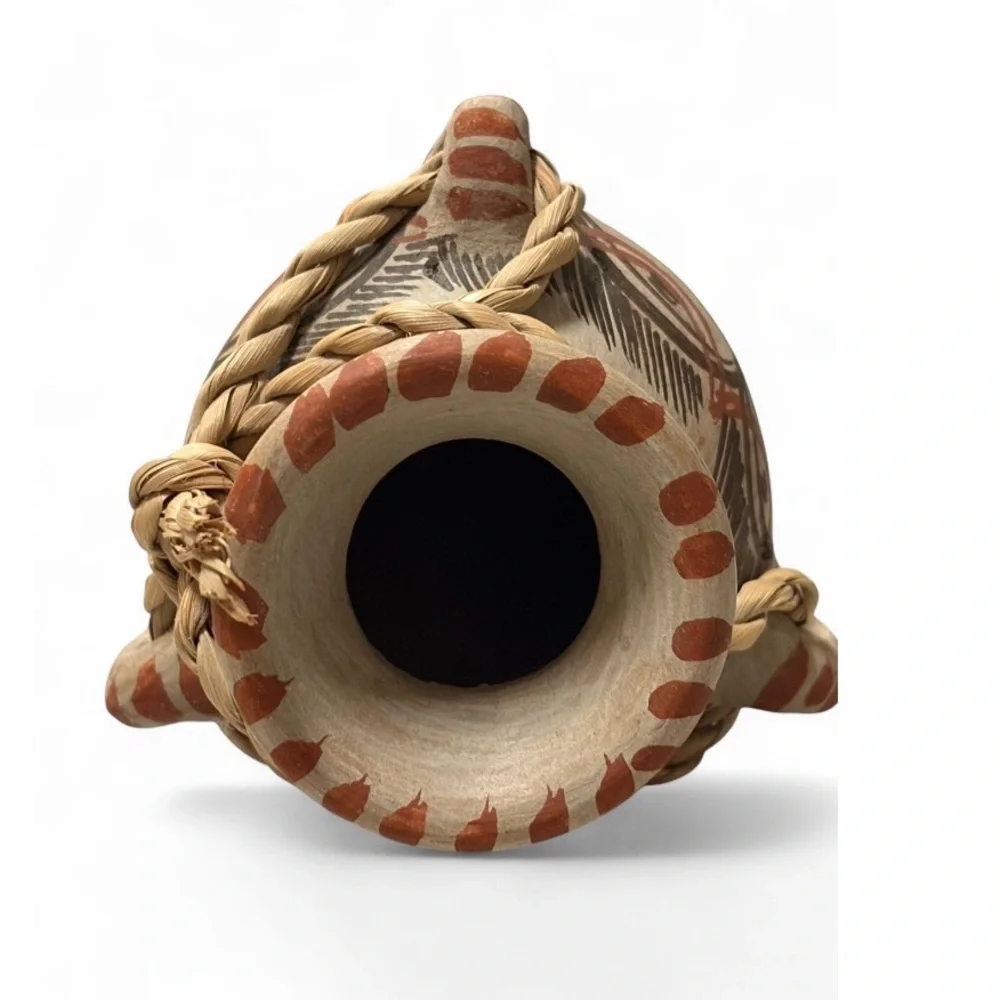 Vintage Handcrafted Mexican Clay Pottery  Vase